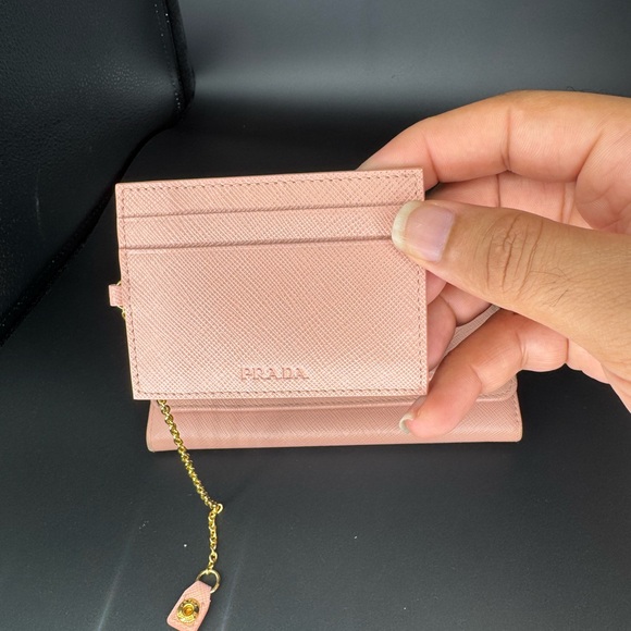 Prada Pink Saffiano Leather Wallet and Card Holder - Picture 2 of 9